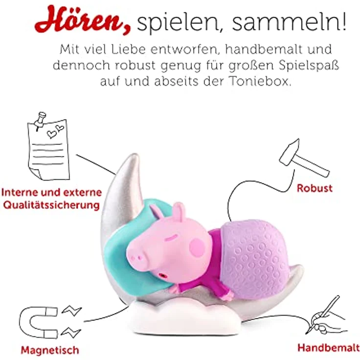 tonies Hörfigur für Toniebox, Peppa Wutz – Gute Nacht Geschichten, Hörspiel für Kinder ab 3 Jahren, Spielzeit ca. 41 Minuten – Bild 3