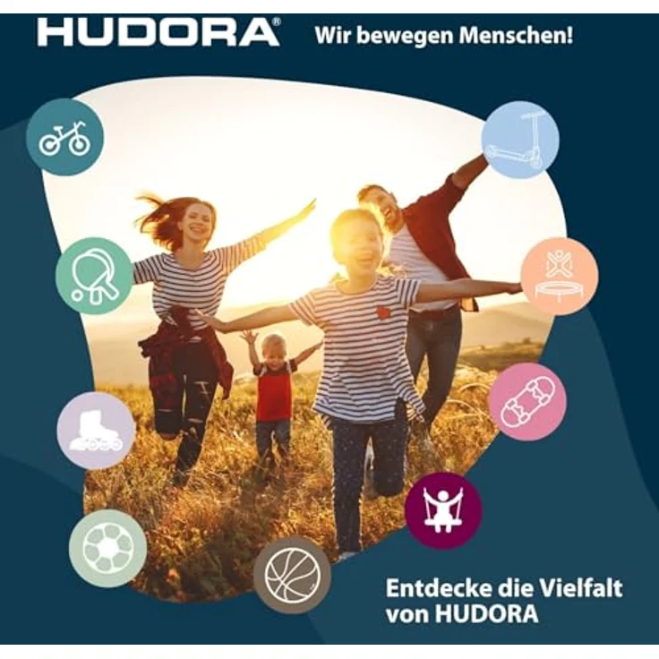 HUDORA UP 200, Scooter mit extra breitem Lenker und höhenverstellbarem Lenker, mattschwarz – Bild 7