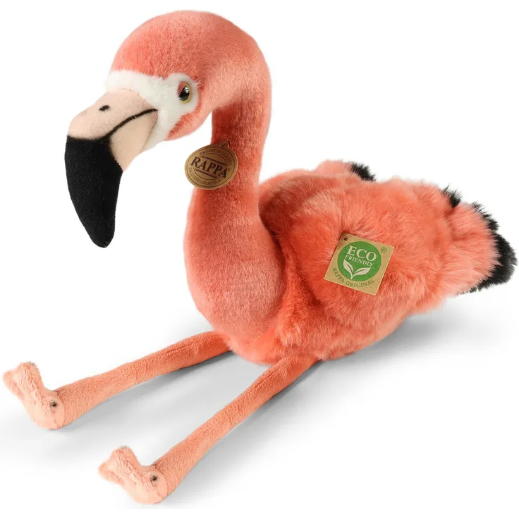 RAPPA Plüsch-Flamingo 36 cm, umweltfreundliches Kuscheltier mit recycelter Füllung, rosa