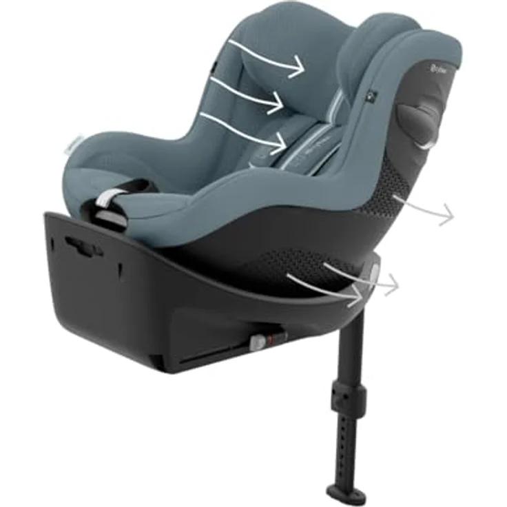 Cybex Sirona G i-Size Plus, Reboard Kindersitz mit 360°-Drehmechanismus, Stormy Blue – Bild 7