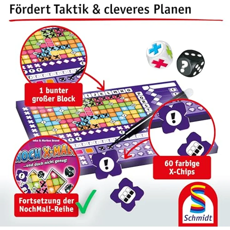 Schmidt Spiele Noch X-Mal!, Würfelspiel aus der Serie Klein & Fein für 1-6 Spieler, ab 8 Jahren, Spieldauer ca. 30 Minuten – Bild 4