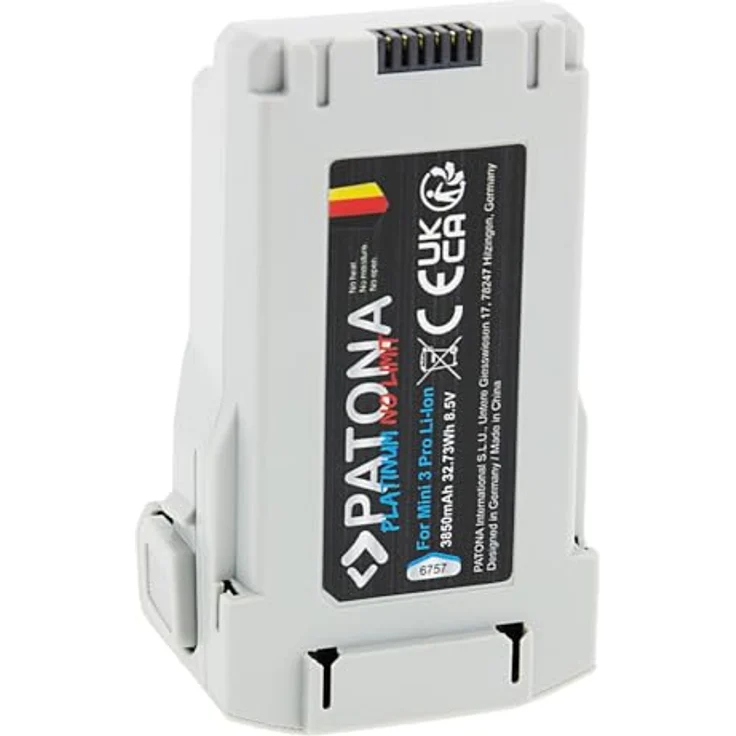 PATONA Platinum Akku, kompatibel mit DJI 4 Pro, 3 Pro, 3, Intelligent Flight Battery 3850mAh, 32,73Wh, 8,5V, 100% kompatibel mit BWX162-2453-7.38, mit Überladungs- und Kurzschlussschutz – Bild 2