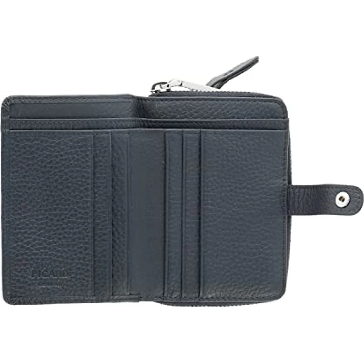 Picard Pure Portemonnaie, Geldbörse aus genarbtem Rindleder, schwarz, mit 2 Geldscheinfächern und 6 Kartenfächern – Bild 4
