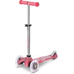 MICRO mini micro Deluxe Fairy Glitter LED | Höhenverstellbar | Das ORIGINAL | Kinderroller ab 2 Jahren | Inklusive LED Rollen | Jungs & Mädchen 2-5 Jahre (Pink)