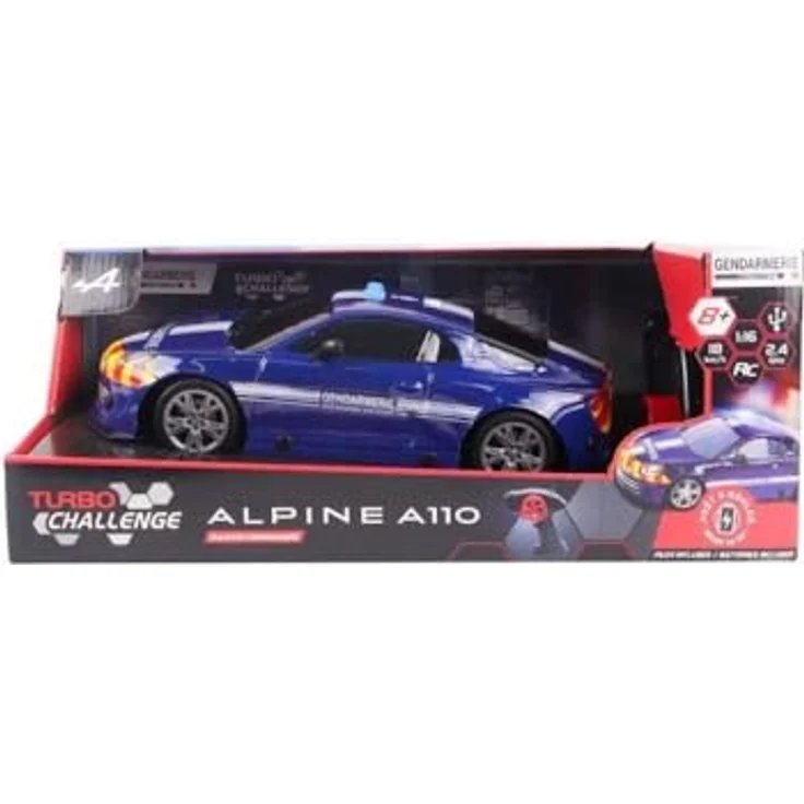 TURBO CHALLENGE Alpine A110 Gendarmerie, Ferngesteuertes Auto im Maßstab 1/16, Blau, Ready to Run mit wiederaufladbarem Akku und Batterien, für drinnen und draußen, ab 8 Jahren – Bild 3