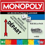 Monopoly classique, Brettspiel mit großer Aufbewahrungsbox und 8 stylischen Metall-Spielsteinen, für 2 bis 6 Spieler ab 8 Jahren