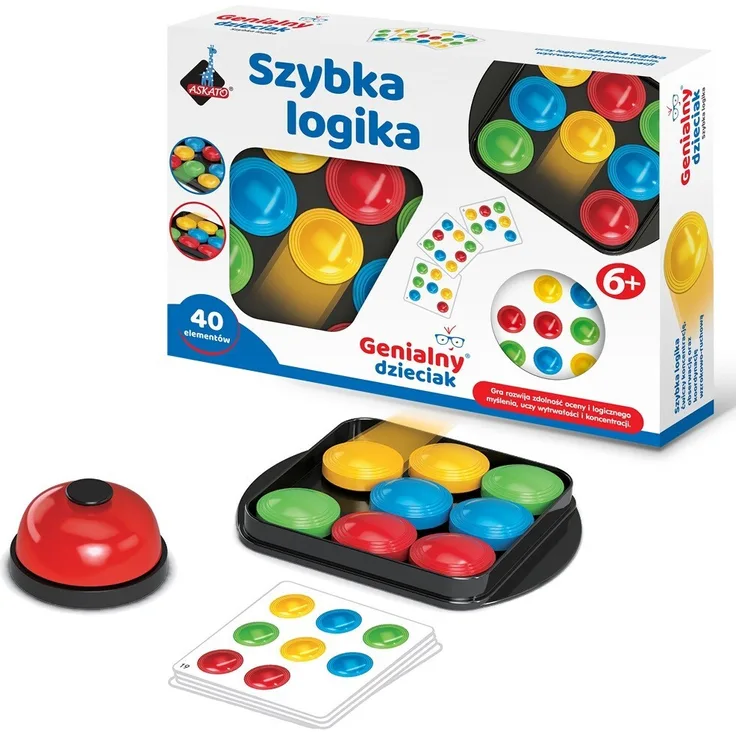 askato Geniales Kind. Schnelle Logikspiel, Brettspiel für 1-2 Spieler mit 40 Arbeitskarten, Konzentrationstraining