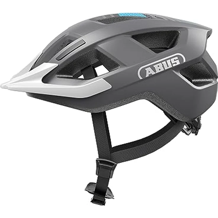 ABUS Fahrradhelm Aduro 3.0 – City-Helm für Damen und Herren – Grau, Größe M, Reflektorsticker, LED-Licht optional, Justier-System, Insektennetze – Bild 1
