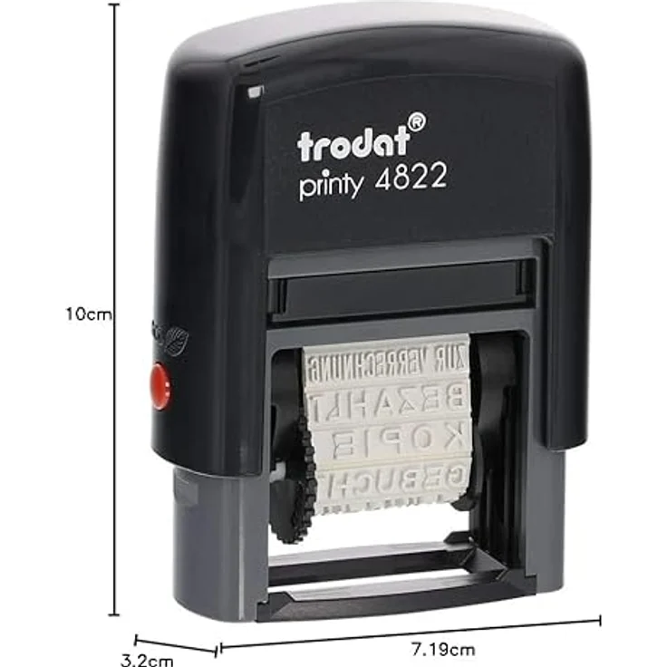 Trodat Textstempel Printy 4822, selbstfärbend schwarz, dokumentenecht, 2,6 x 0,4 cm Abdruckgröße, ohne Logo – Bild 5