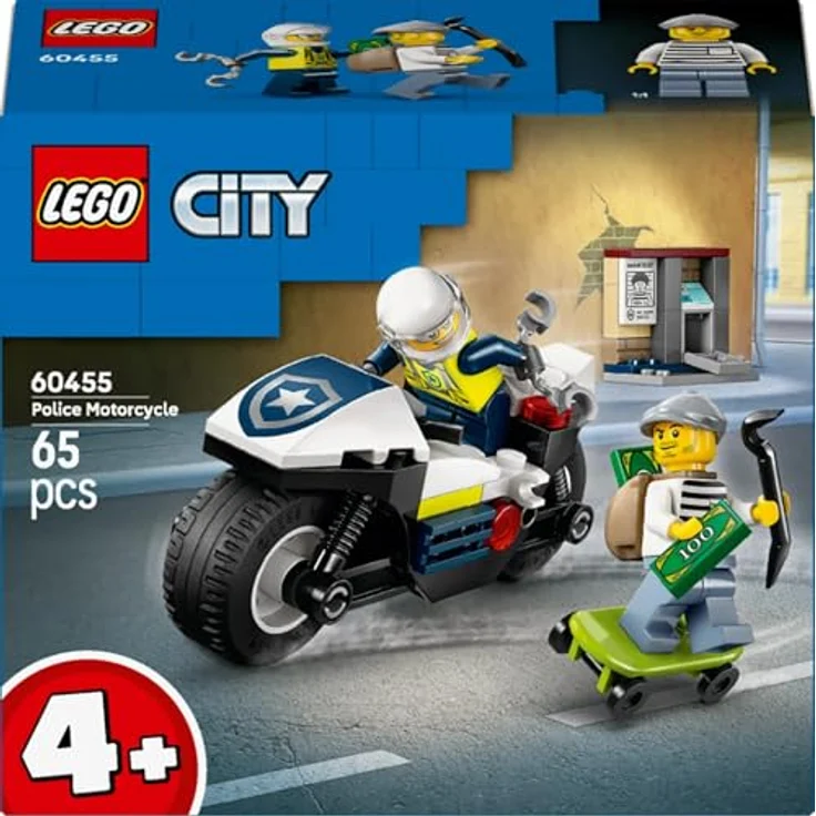 LEGO City 60455 - Verfolgungsjagd mit dem Polizeimotorrad, 65-teiliges Set für Kinder ab 4 Jahren mit Polizeimotorrad und Skateboard. – Bild 9