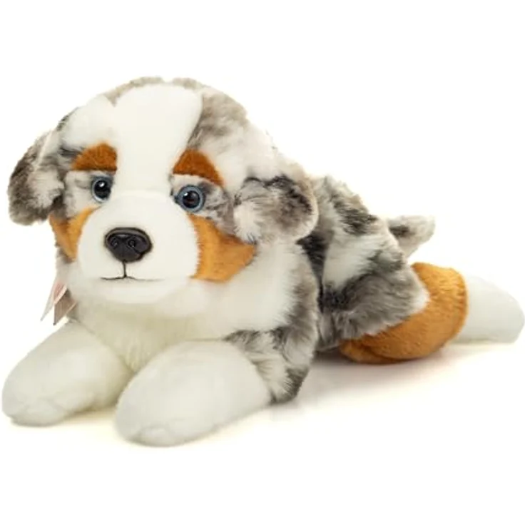 Teddy Hermann 91998 Australian Shepherd liegend 40 cm, Kuscheltier aus recyceltem Plüsch, waschbar, für Kinder ab 18 Monaten – Bild 1