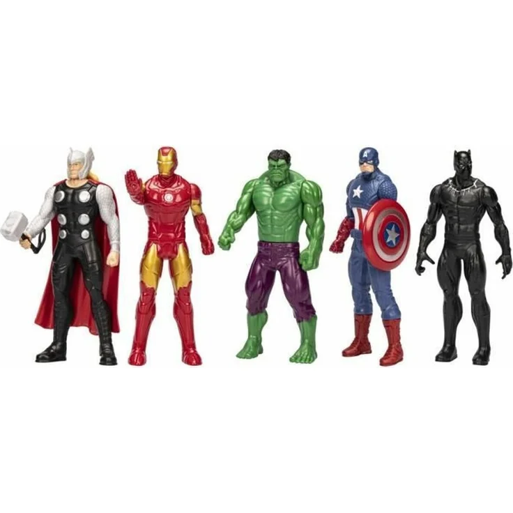 Hasbro Avengers Playset, Marvel Actionfiguren Multipack mit Thor, Iron Man, Hulk, Captain America und Black Panther, 15 cm, inkl. Accessoires