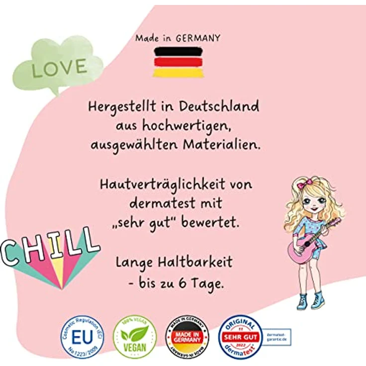 Papierdrachen 100 Metallic-Tattoos für Kinder, hautfreundliche Pop Art Tattoos in Silber, langlebig & wasserfest, hergestellt in Deutschland – Bild 3