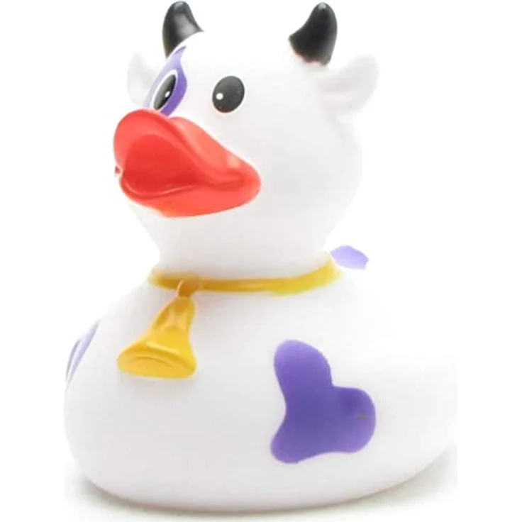 Duckshop Badeente - personalisierbar (Kuh lila) mit eigenem Wunschtext, 8 cm groß, Vinyl – Bild 3