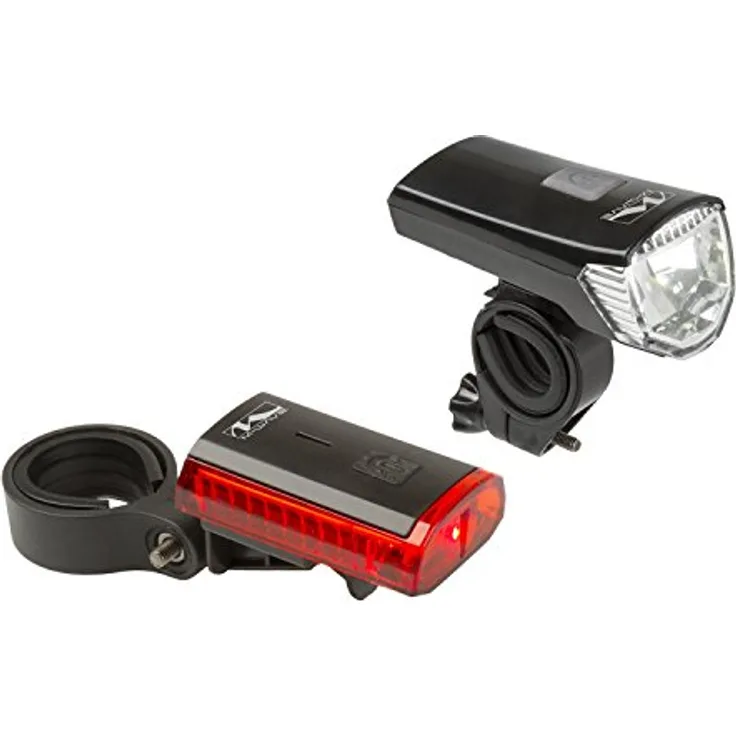 M-Wave Unisex – Erwachsene Atlas K 11 USB LED-Akkulampenset, Schwarz, One Size