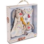 NICI Set Schmusetuch und Beißring Hase Schutzengel 32 x 30 x 6,3 cm – Baby Geschenkset ab 0 + Monaten, Erstausstattung für Neugeborene, Mädchen & Jungen, 48678, tolle Geschenkidee, beige