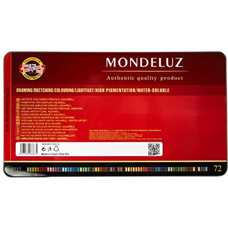 KOH-I-NOOR Mondeluz Aquarell-Buntstifte, 72er Set im Metalletui mit vielfältigen Farbnuancen – Bild 2