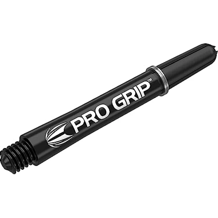 Target Darts Pro Grip Dartschäfte, Mittel - 9 Schäfte in Schwarz mit verbesserter Flugkontrolle und Griffigkeit – Bild 2