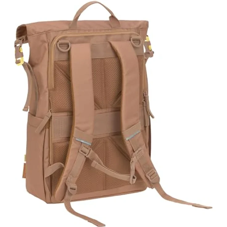 LÄSSIG Baby Wickelrucksack GRE Outdoor Rolltop Backpack, nachhaltig produziert, mit Wickelunterlage, Kinderwagenbefestigung, 18,4-23,9 Liter, Farbe almond – Bild 4