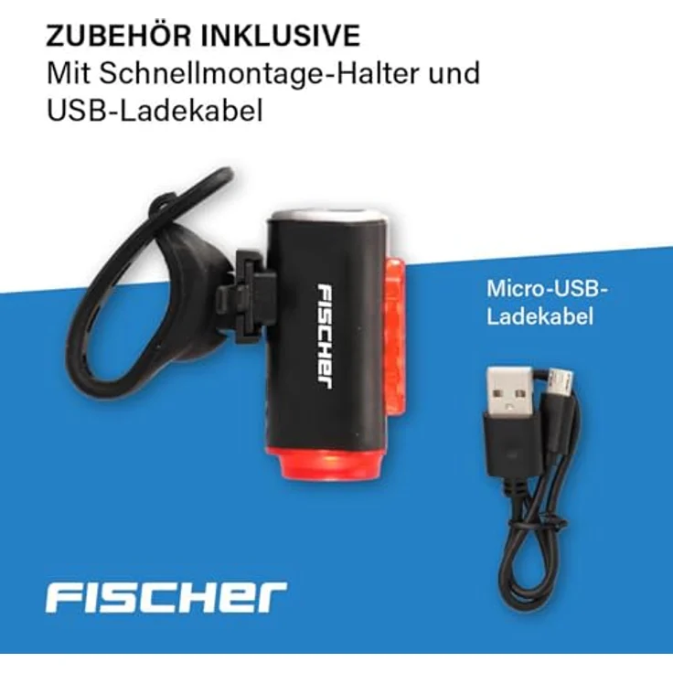 FISCHER Twin Fahrrad-Rücklicht mit 360° Bodenleuchte, USB aufladbar, IP44, 50.000 Stunden Lebensdauer – Bild 5