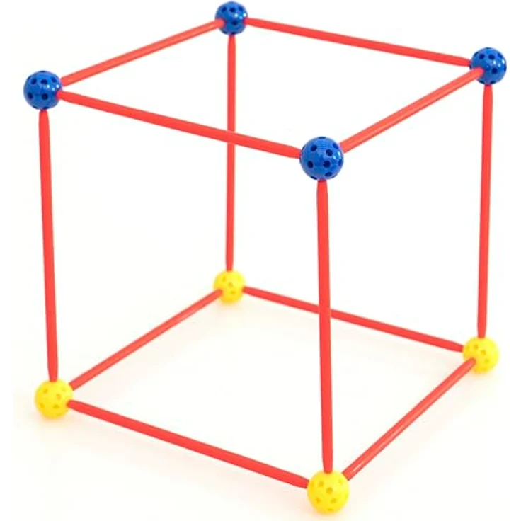 Betzold Geometrie-Steckbaukasten – Lernspielzeug mit 330 Bauteilen, bunt sortiert in Orange, Violett, Grün, Gelb, Blau und Rot – Bild 6