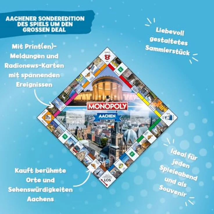 Winning Moves Monopoly Aachen Städte-Edition, Gesellschaftsspiel für die ganze Familie, ab 8 Jahren, Deutsch – Bild 2