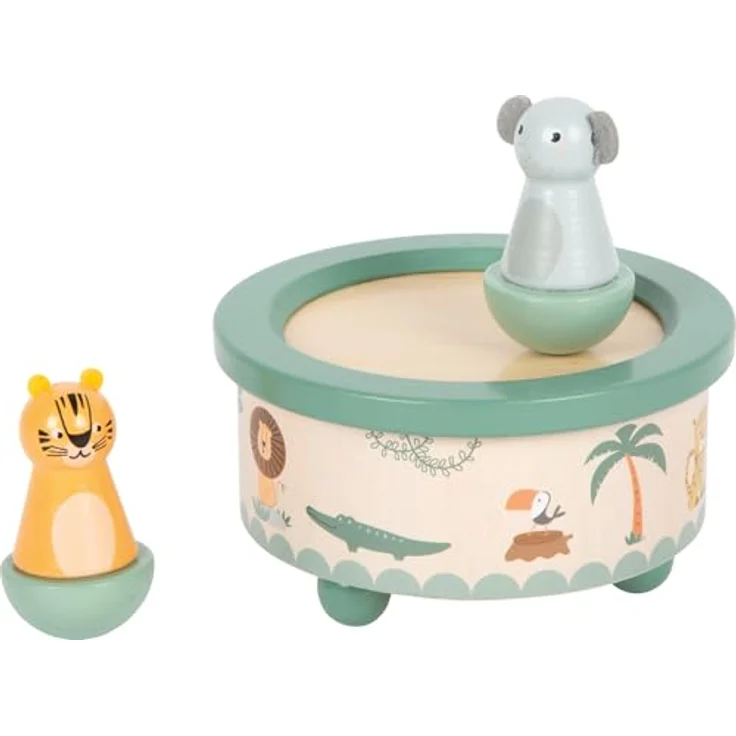 small Foot Spieluhr „Safari“, aus FSC® 100%-zertifiziertem Holz mit Tiger und Elefant, für Kinder ab 2 Jahren, Höhe 12 cm, Melodie „Twinkle Twinkle Little Star“ – Bild 2