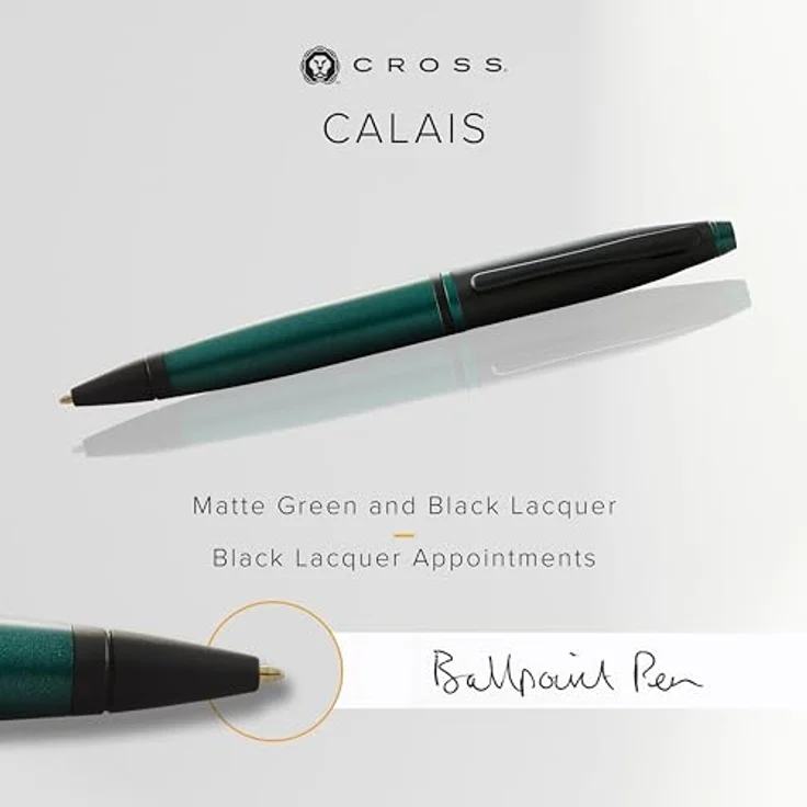 Cross Calais Kugelschreiber, mattgrün und schwarz, Drehmechanik, dokumentenechte Mine in Geschenkbox – Bild 2