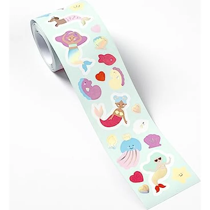 folia 27101 - Stickerrolle MERMAIDS, Sticker Set mit 368 Aufklebern, 4 m lang mit verschiedenen selbstklebenden Motiven – Bild 2
