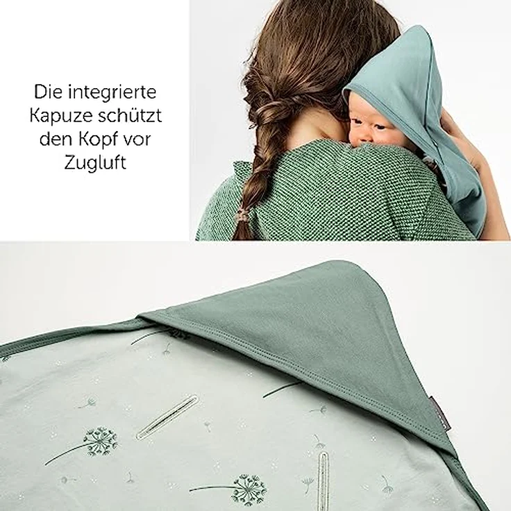 Zamboo Baby Einschlagdecke für Babyschale - dünne Sommer Babydecke aus 100% Baumwolle, 80x80 cm, ÖKOTEX Standard 100 geprüft - Mint Grün – Bild 3