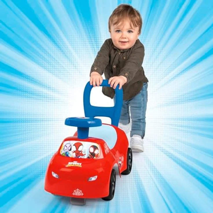 Smoby Spidey Rutscher, wendiges Kinderfahrzeug mit Hupenlenkrad, Rückenstütze, Staufach und Kippschutz, für Kinder ab 10 Monaten – Bild 5