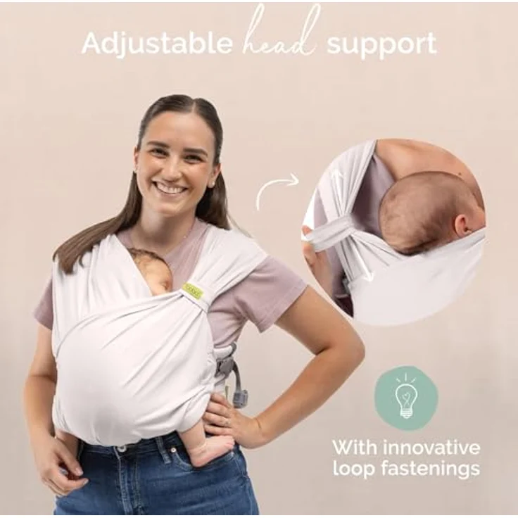 Boba Bliss 2-in-1 Babytragetuch & Babytrage, Hüftfreundlich, Ohne Binden & Knoten, Weich & Elastisch, Neugeborene bis 16 kg, Organic Stone – Bild 5