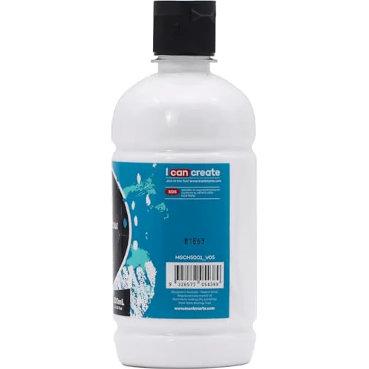Mont Marte Acrylfarbe Weiß 500ml – Brillante, lichtechte Farbe mit großer Deckkraft und schneller Trocknungszeit für Acrylmalerei – Bild 4