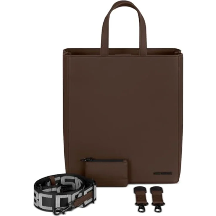 ABC Design Tote Bag Daily, Design-Tragetasche aus veganem Leder mit drei großen Staufächern, braun – Bild 2