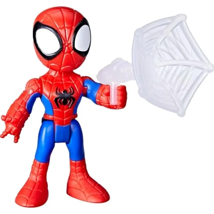 Spidey and his Amazing Friends Spidey ACSRY, 7,6 cm bewegliche Action-Figur mit abnehmbarem Netz-Accessoire, Rot, Blau, Grün – Bild 5