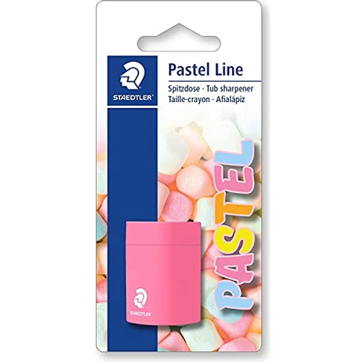 STAEDTLER Spitzdose Pastel Line, Dreieckiger Anspitzer für Stifte bis 8 mm, Kunststoff, Farbe: Pastell – Bild 1