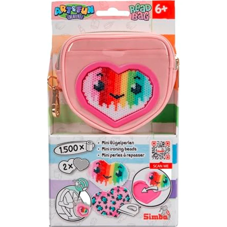 SIMBA TOYs ART & FUN - Beadbag - Mini Herz Tasche, Bügelperlen Set für kreative Kunstwerke, geeignet für Kinder ab 3 Jahren – Bild 1