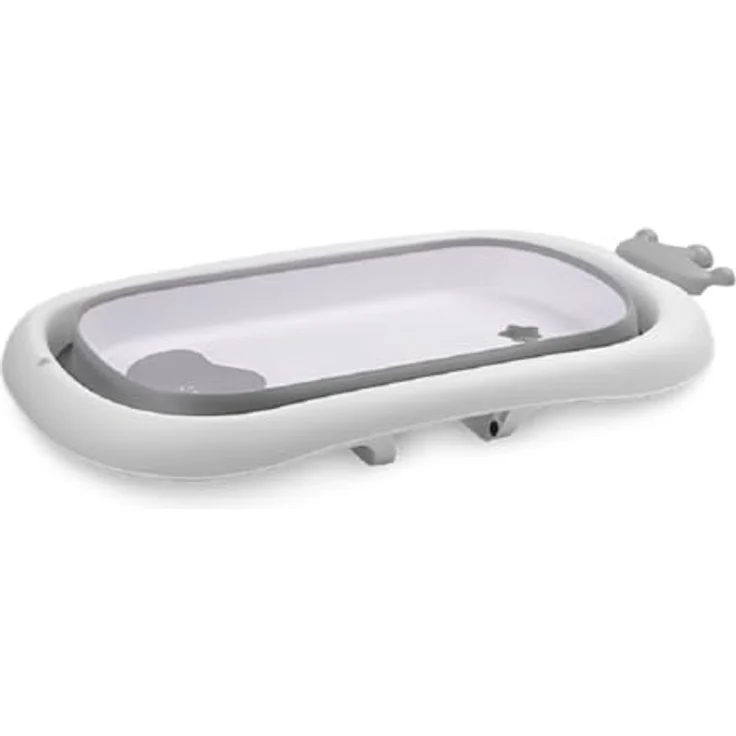 Lorelli Babybadewanne Royal 83 cm faltbar, Kanalabdeckung, stabile Beine, grau – Bild 3