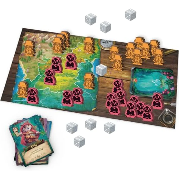 Board Game Circus Lost Lights, Familienspiel für 2 Spieler mit 27 individuell illustrierten Karten und strategischem Drafting-Mechanismus – Bild 2