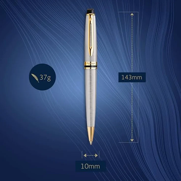 Waterman Expert, Schreibstift mit Edelstahlfeder und gold-plattierten Zierteilen, schwarz – Bild 3