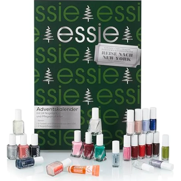 essie Adventskalender Essie Nagellack Adventskalender 2025, 24-tlg. mit Gel, Klassik und Expressie Farben, inkl. Pflegeprodukten und Gewinnspiel – Bild 1