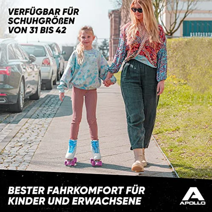 Apollo Disco Roller, Classic Roller | größenverstellbare Quad-Skates, verstellbar von 31 bis 42 | Damen Rollschuhe in schicken Designs – Bild 4