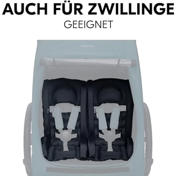 Hauck Sitzverkleinerer für Fahrradanhänger Bike Trailer Comfort Seat für Kinder ab 6 Monate, Geeignet für 5-Punkt-Gurt, Kompatibel mit hauck Dryk Duo, Stabile Seiten Weiche Polsterung (Black) – Bild 8