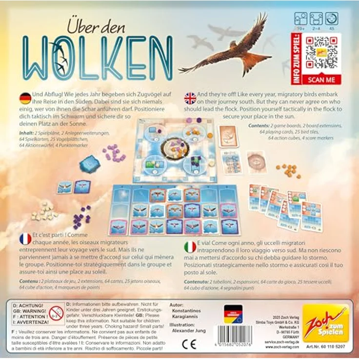 Zoch Über den Wolken, strategisches Brettspiel für 2-4 Spieler ab 10 Jahren mit Manöver-Karten und spannenden Flugformationen – Bild 2