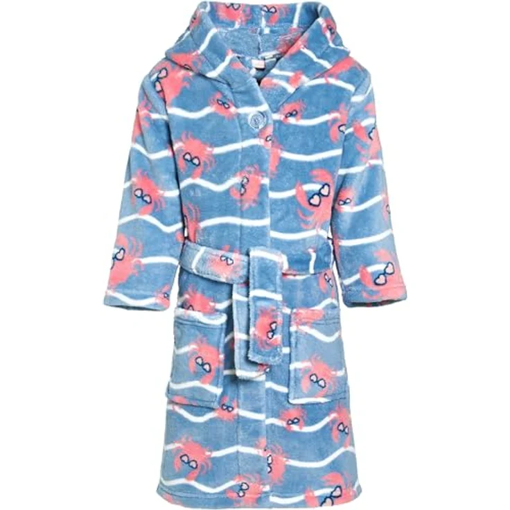 bademantel Krabbe Junior Polyester blau Größe 158/164 – Bild 2