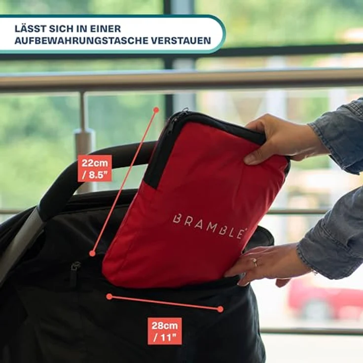 Bramble Transporttasche Kinderwagen, rot, 113 x 37 cm, aus robustem 600D Oxford-Gewebe, ideal für Reisen und Schutz bei Lagerung – Bild 5