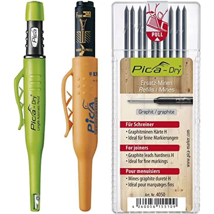vasalat Pica Dry Tieflochmarker Graphit + Pica 150 rot + 10 Ersatzminen