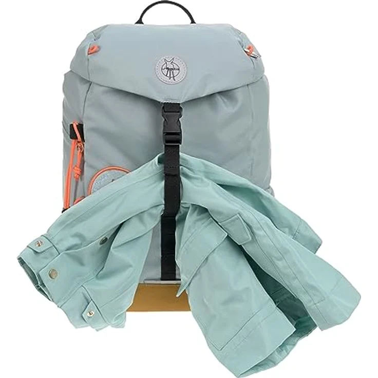 LÄSSIG Kinder Wanderrucksack Kinderrucksack mit Brustgurt gepolsterte Schultergurte wasserabweisend, 14 Liter/Big Outdoor Backpack Nature Hellblau – Bild 4