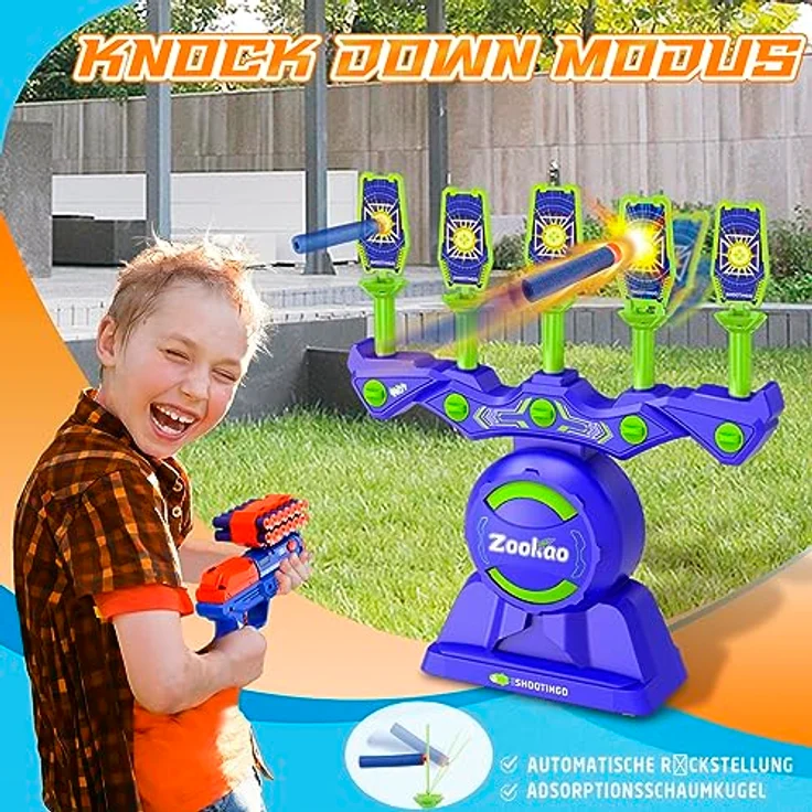 Zookao Hover Spielzeug Pistole für Nerf Gun, 2 Spielmodi, mit 24 Schaumstoffadsorptionsbällen, für Kinder ab 6 Jahren, ideales Geschenk für Weihnachten und Geburtstage – Bild 3
