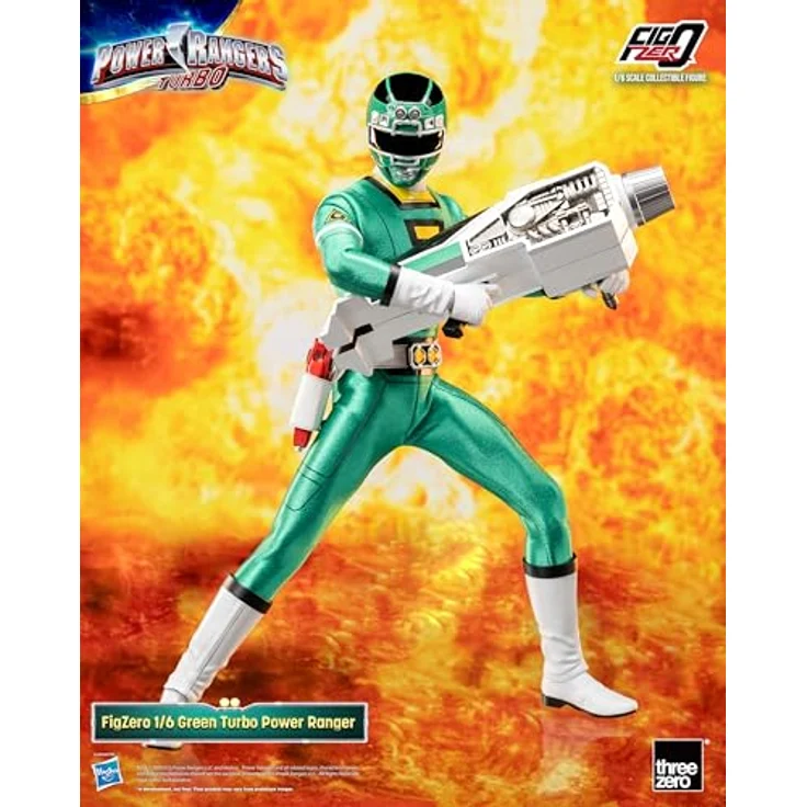 THREEZERO Power Rangers Turbo FigZero Actionfigur 1/6 Green Turbo Power Ranger, 30 cm, detailreich mit austauschbaren Teilen und Zubehör – Bild 7